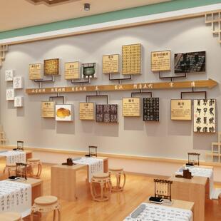 汉字的起源与演变书法教室氛围布置装饰硬笔培训墙面环创文化背景