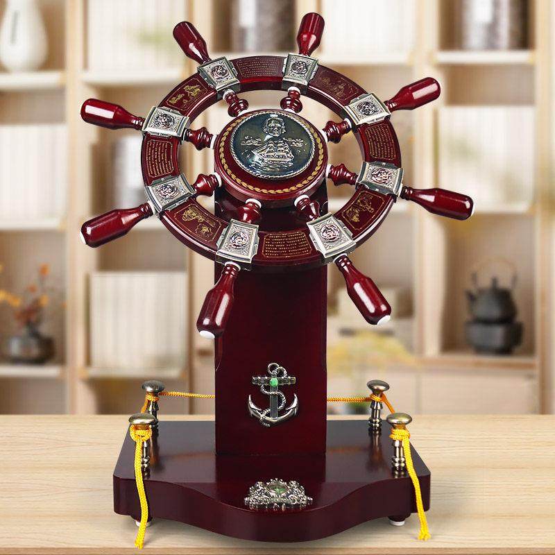 大号领航舵摆件船舵客厅装饰品创意办公桌公司送领导乔迁开业礼物