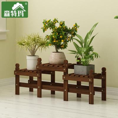 实木花架子单层客厅室内多肉盆栽架阳台置物架落地式防腐植物托架