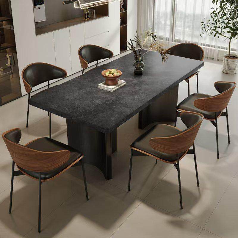 意式极简下挂加厚岩板餐桌家用现代简约长方形饭桌轻奢高感餐桌椅,住宅家具,岩板餐桌,淘宝优惠券,粉丝福利购,淘宝优惠卷