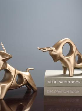 创意欧式简约牛手工艺品家居客厅入口酒柜书房装饰陈设