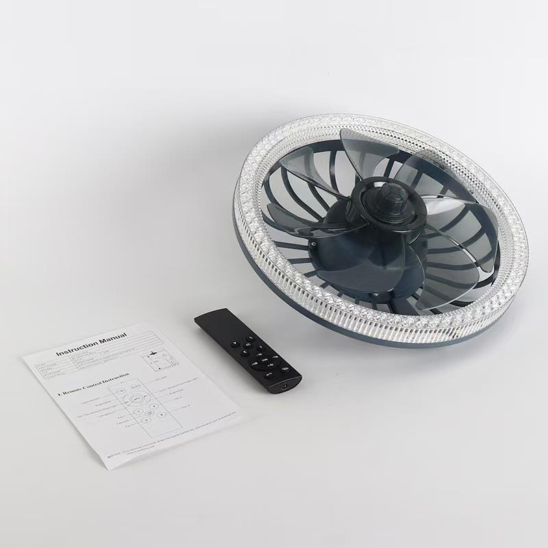 新款家用E27螺口风扇灯遥控无极调光卧室家用简约一体吸顶风扇灯