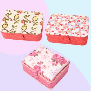 家用缝纫线收纳盒 空盒 布艺手工首饰针线十字绣用整理盒箱禧缘堂