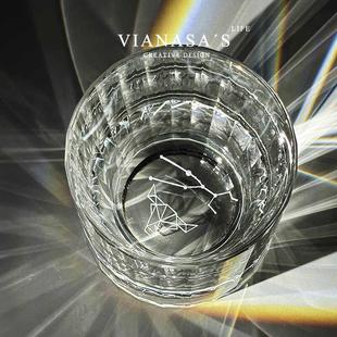 12星座K9轻奢潮品水晶威士忌杯子高档全手工雕刻水杯礼盒装