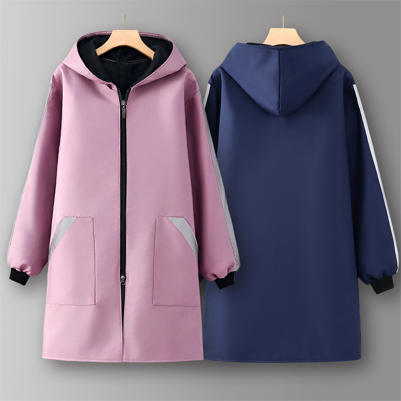 大褂连帽罩衣冬季加绒防水