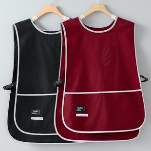 马甲式围裙厨房家用2025新款防油防水餐饮上班专用定制坎肩工作服