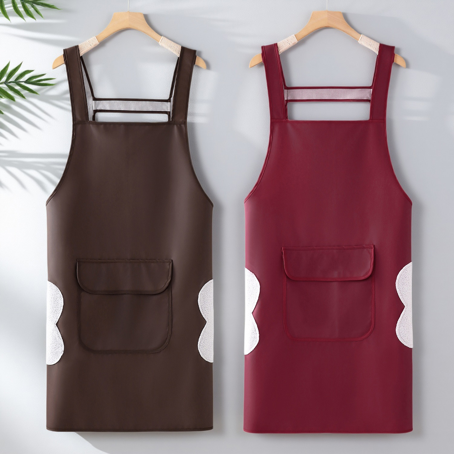 皮革防水防油服务员工作服围裙