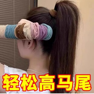 春夏新款超宽无缝面膜肌高马尾发圈女款2026新款扎发绳不伤发头绳