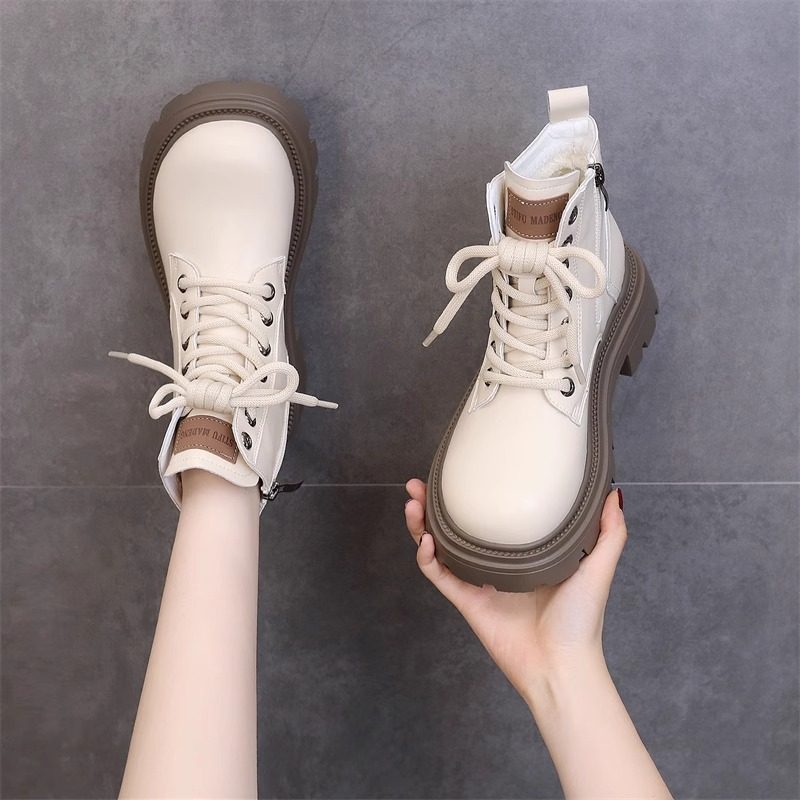 真皮马丁靴女2023年秋冬季新款