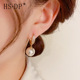 网红款 轻奢小众设计感耳环 个性 高级感气质微镶耳扣吊珍珠韩式 时尚
