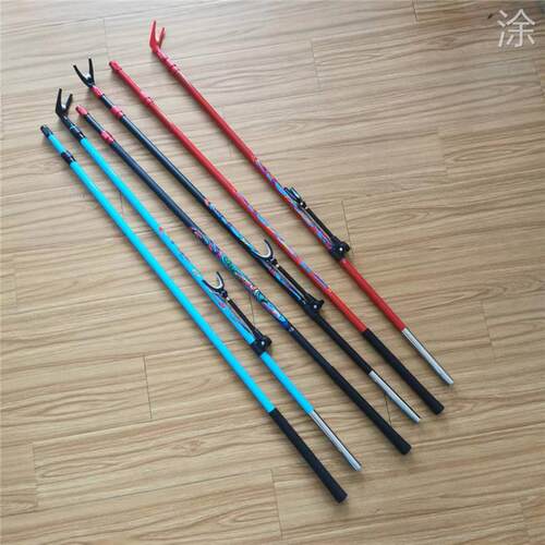 新款.碳素支架钓鱼架杆鱼竿炮台超轻超硬两用钓箱抄网轻硬