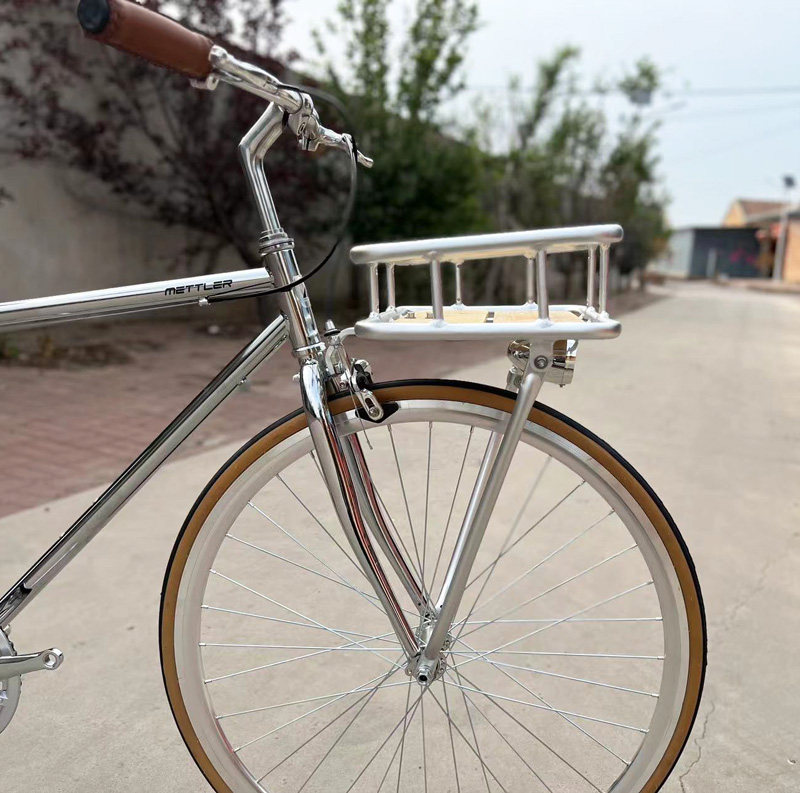 METTLER/梅勒 复古自行车前车筐车篮 700C26寸登山车铝合金货架