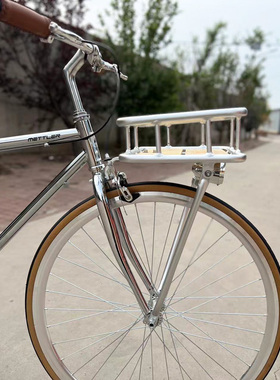 METTLER/梅勒 覆古自行车前车筐车篮 700C26寸山地车铝合金货架