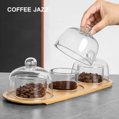 COFFEEJAZZ咖啡闻香罩咖啡杯测锁香杯透明玻璃罩甜品展示咖啡器具