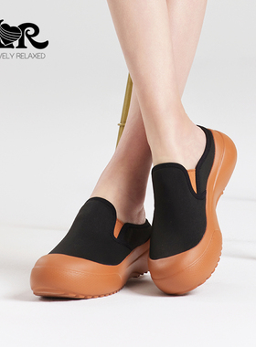 ILR因爱乐诗时尚厚底勃肯鞋女松糕底圆头软底舒适一脚蹬半包拖