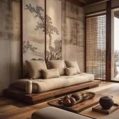 新中式 覆古黑胡桃白蜡木沙发客厅酒店民宿办公室休闲实木家具定制