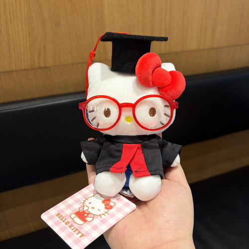 正版博士帽hellokitty挂件小玩偶
