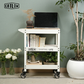 CATLDW工业风家用小推车北欧ins风三层收纳客厅咖啡厅收纳置物架