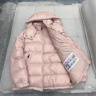 新款女士玛雅羽绒服冬2025新款粉色连帽加厚保暖外套女加厚400克