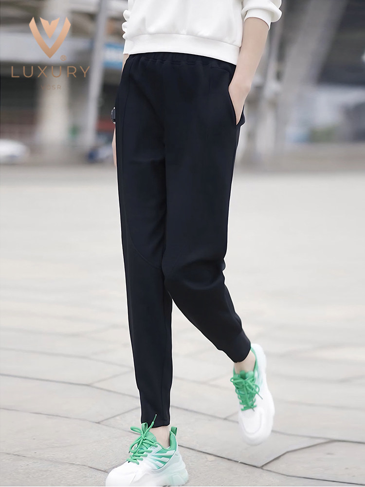 秋冬女士潮牌运动休闲卫裤2025冬季加绒加厚宽松小个子束脚哈伦裤,女装/女士精品,卫裤,淘宝优惠券,粉丝福利购,淘宝优惠卷