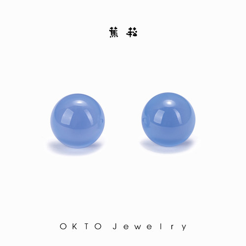 玛瑙东陵玉耳钉OKTO925银雅致