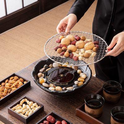 冬天围炉煮茶烤火炉套装家用电陶炉室内围聚煮茶炉玻璃煮茶壶白茶