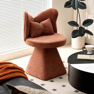 法式梳妆椅设计师轻奢高级感卧室靠背可旋转化妆椅网红中古美甲椅