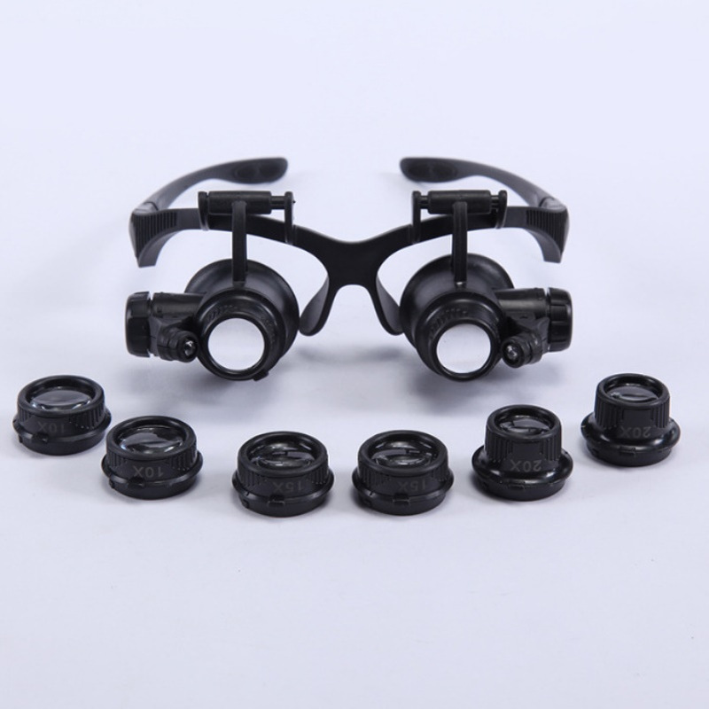 戴眼镜式双目LED灯四组镜10倍15倍20倍25倍放大镜9892GJ