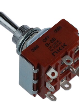 厂家Nikkai三档9脚钮子开关S-38自复位摇头拨动扭子