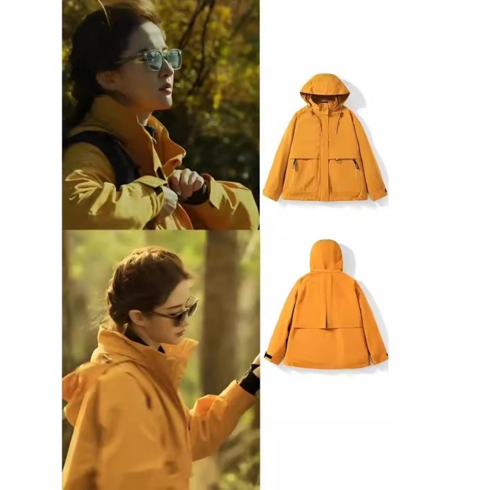 刘亦菲同款冲锋衣2024新款女款小个子三合一防水外套户外登山服潮