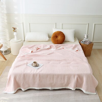 纯棉四层纱布毛巾被成人夏季盖毯柔软空调子被全棉毯子高档休闲毯