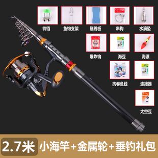 钢笔鱼竿小海竿迷你超短钓抛竿超硬小矶竿路N亚竿海杆筏竿套装 甩