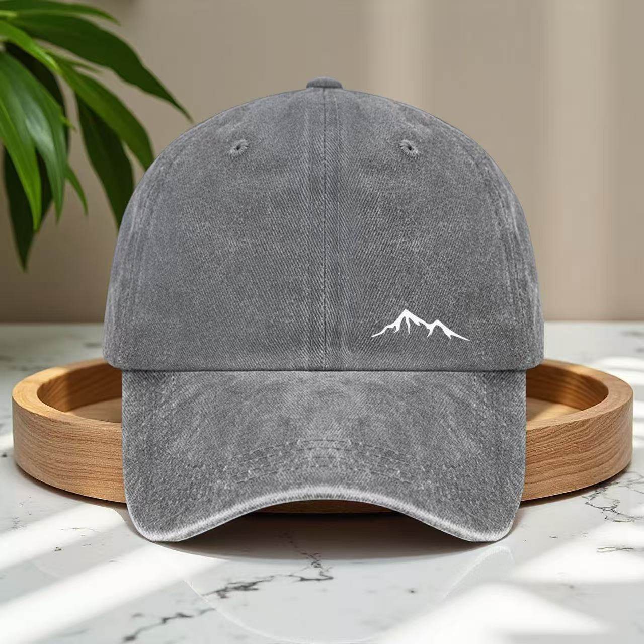 新款山峰水洗印花棒球帽男女鸭舌帽休闲遮阳帽户外运动帽子男款