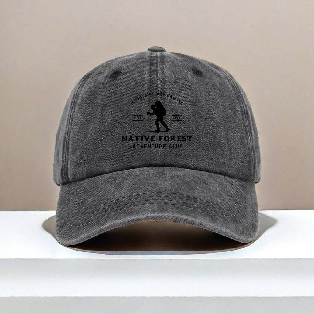 复古做旧棒球帽群山NATIVE FOREST探险ins户外遮阳百搭男女鸭舌帽