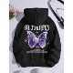 女蝴蝶印花抽绳连帽衫 Butterfly hoodie women print drawstring