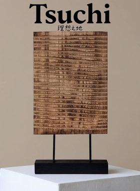 侘寂风手工禅意竖艺摆件民宿酒店复古抽象艺术装饰品原创意设计