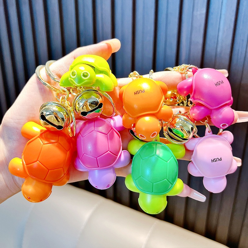 发光发声小乌龟钥匙扣女可爱玩具包包挂件汽车钥匙链小礼品