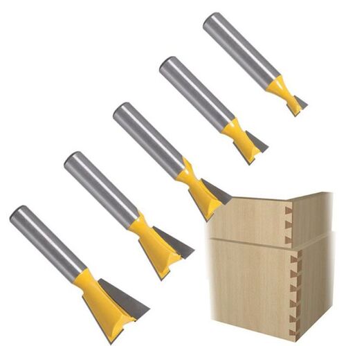 5pcs 8mm Shank Dopvetail Joint Router Bits 1/4 3/8&rdq