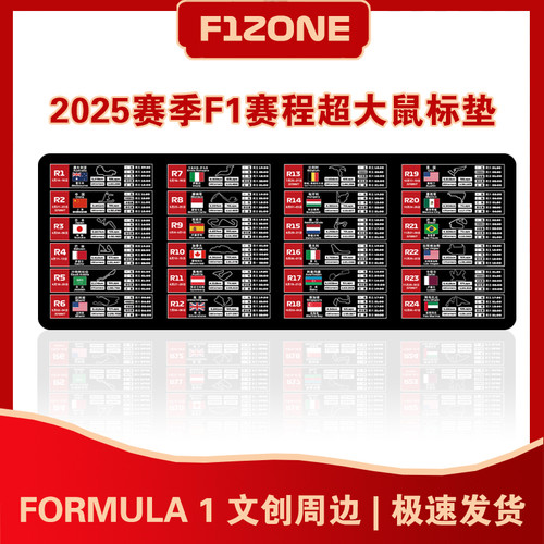 F1桌垫一级方程式赛历赛程鼠标垫