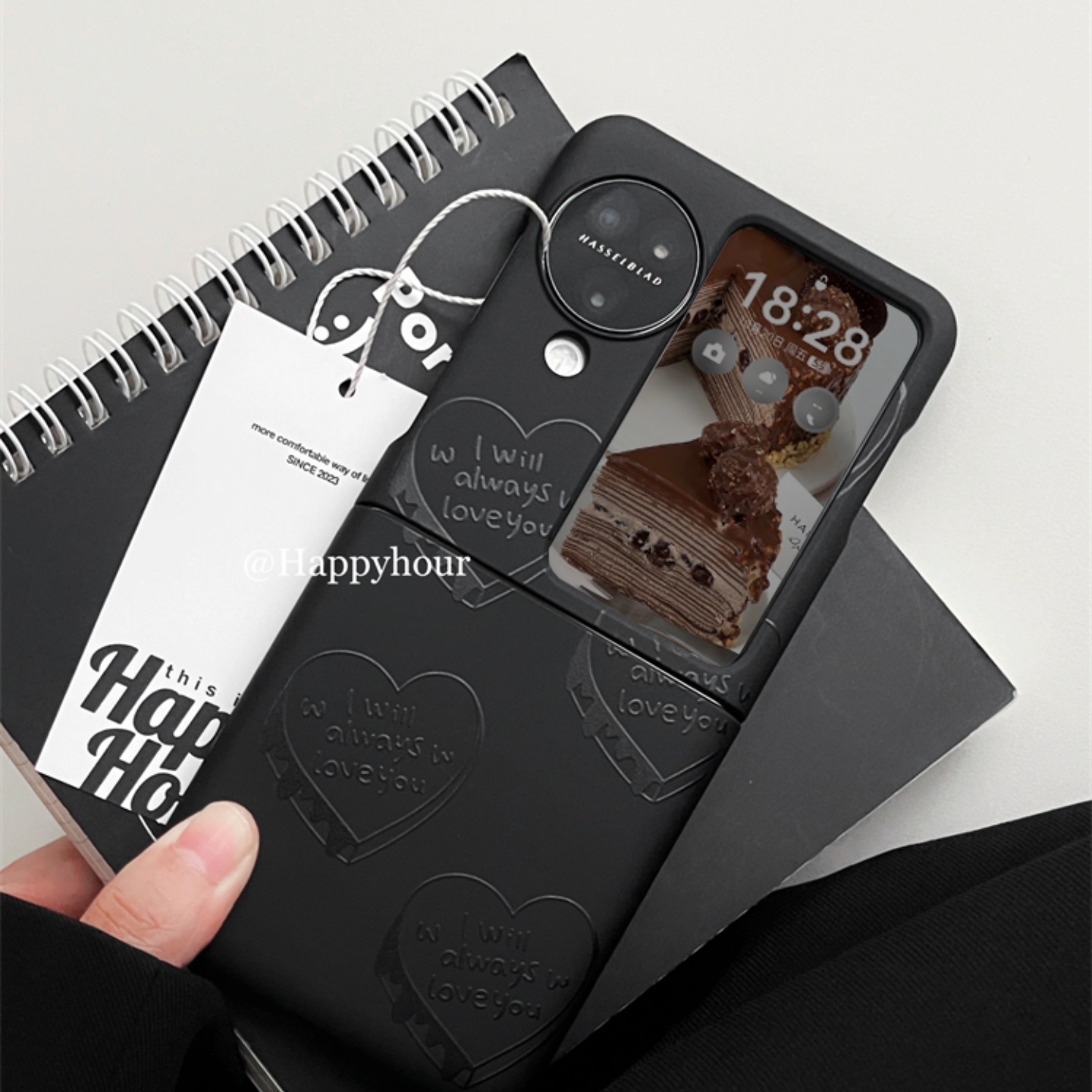 ins韩风爱心蛋糕折叠手机壳