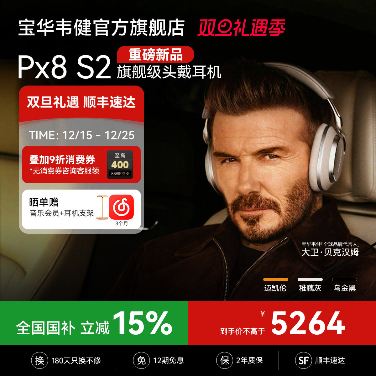 政府补贴｜宝华韦健PX8S2耳机