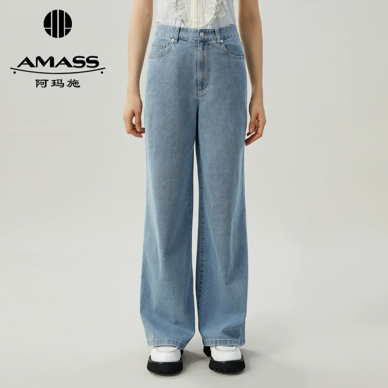 【商场同款】AMASS 宽松高牛仔裤