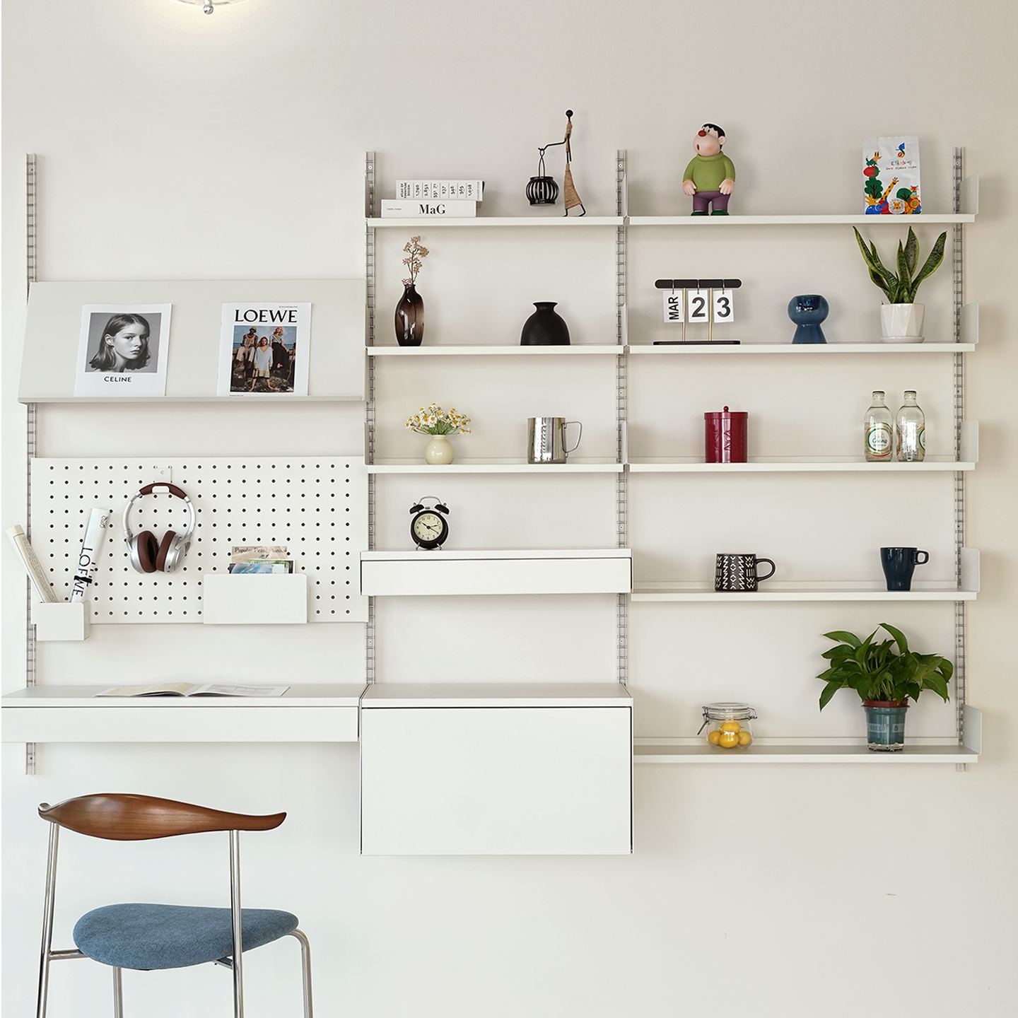 北欧客厅墙面置物架组合挂墙书架