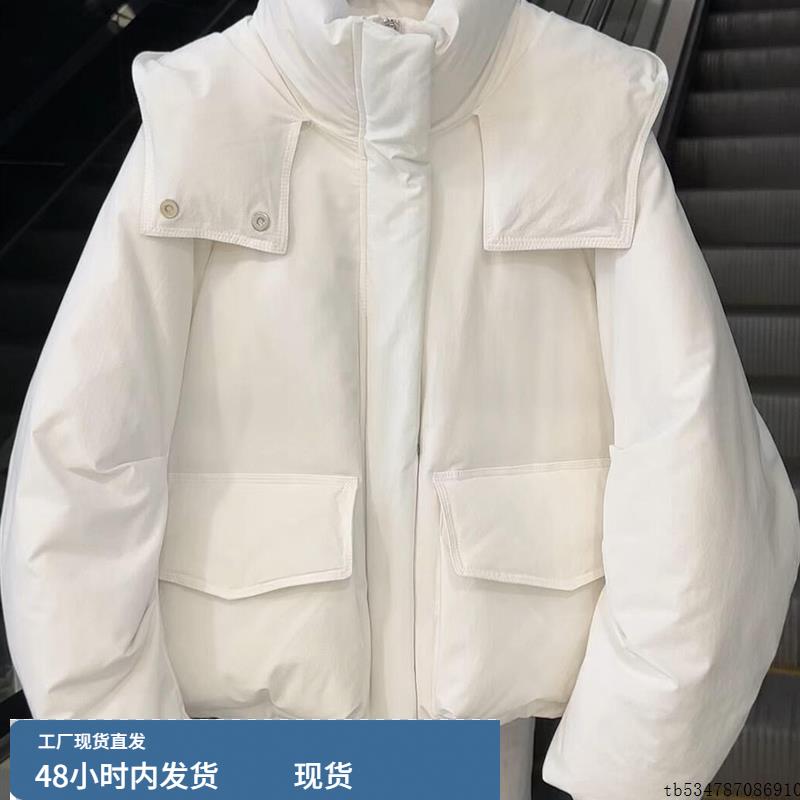 高充绒量保暖巨好看的白鸭绒连帽羽绒服女2025冬季新款高级感短款