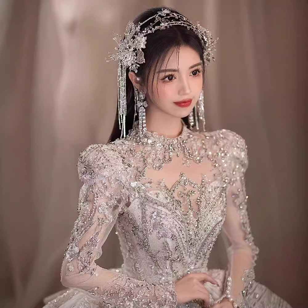 法式轻婚纱小个子新娘