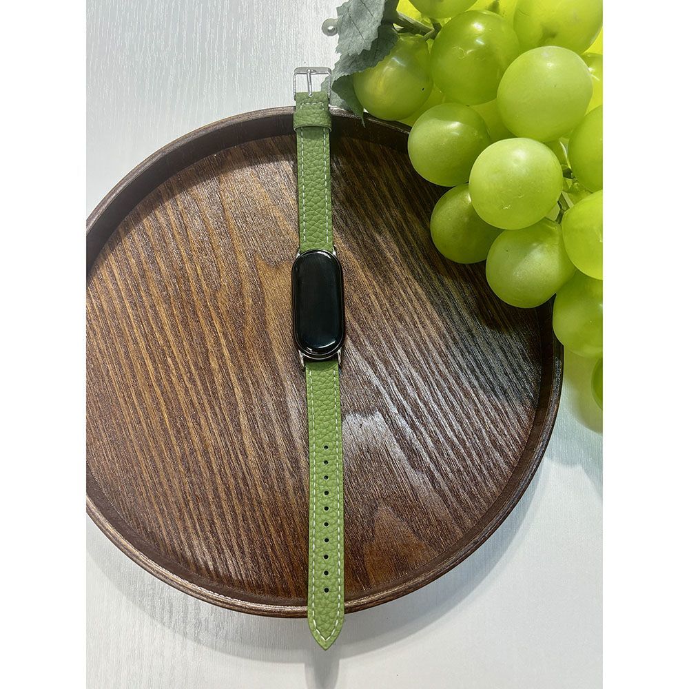 适用小米手环9小米10手表带荔枝纹皮质8NFC简约风轻奢新款女腕带