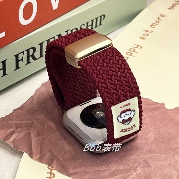 适用红米watch4手表watch5腕带小米9pro可爱8pro小狗印花尼龙编织