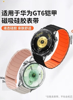 适用于华为GT6手表带watch5硅胶磁吸铠甲腕带新款GT6Prowatch男女