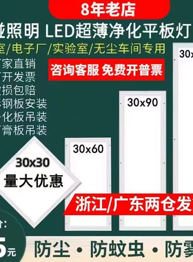 300x1200净化灯led洁净灯600x600明装手术室无尘车间平板灯吸顶灯