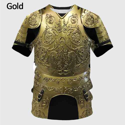 Armor printed short sleeved T-shirt for men铠甲印花短袖T恤男